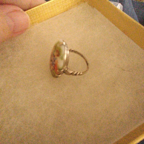 Sterling Silver Vintage Cameo Courting Couple Ring Size 6 - Picture 3 of 10